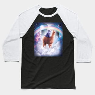 Rainbow Llama - Cat Llama Baseball T-Shirt